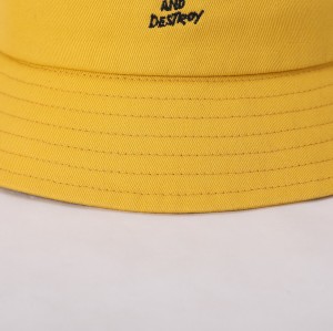 Custom Solid Embroider Woven Bucket Hats Fashion Bucket Caps With Embroidery Solid Woven Caps