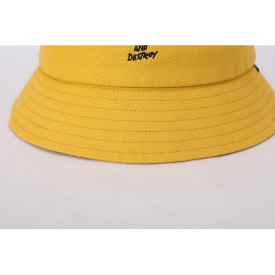 Custom Solid Embroider Woven Bucket Hats Fashion Bucket Caps With Embroidery Solid Woven Caps