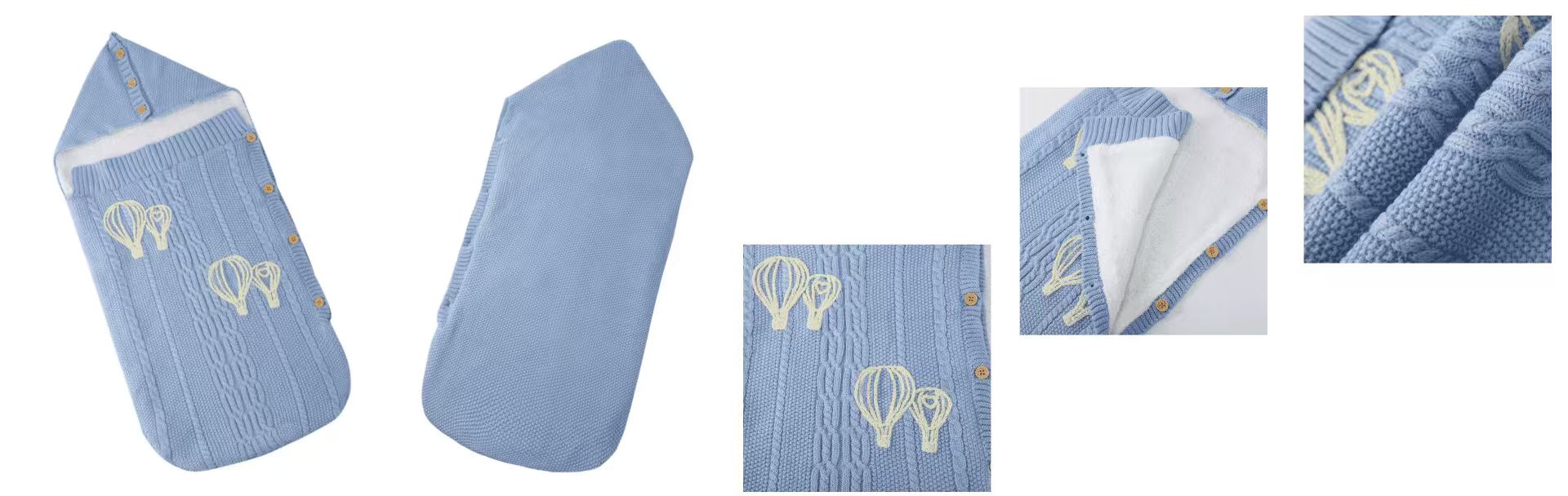 Hand Embroidery Baby Knitted Swaddle Collection