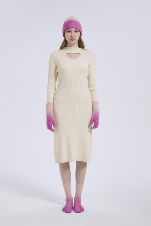 Supply Fashion Cashmere Dip-dye Accessories Dip-dye Beanie Dip-dye Gloves And Dip-dye Socks Set From China