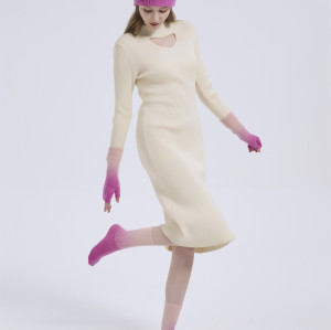 Supply Fashion Cashmere Dip-dye Accessories Dip-dye Beanie Dip-dye Gloves And Dip-dye Socks Set From China
