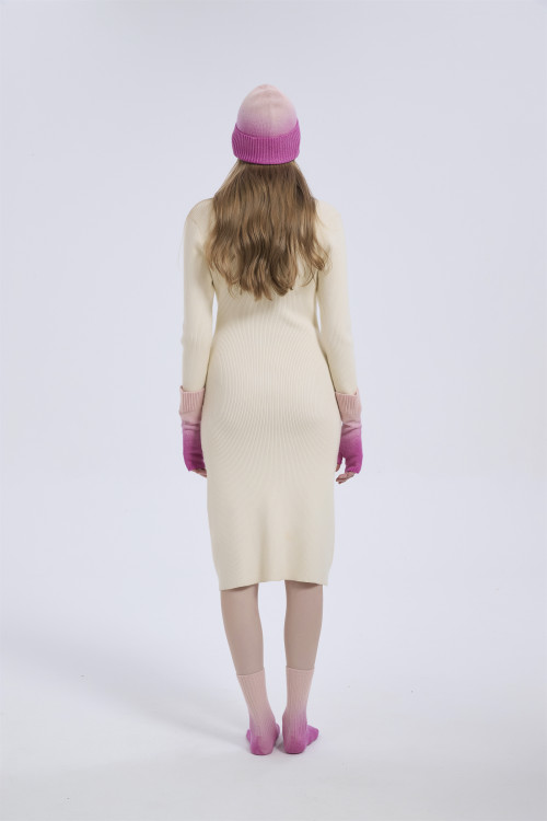 Supply Fashion Cashmere Dip-dye Accessories Dip-dye Beanie Dip-dye Gloves And Dip-dye Socks Set From China