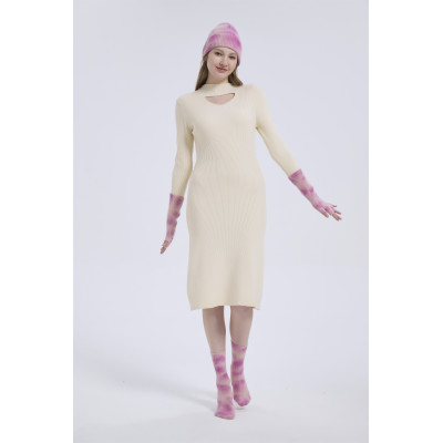 Supply Luxury Wool And Cashmere Tie-dye Accessories Tie-dye Beanie Tie-dye Gloves And Tie-dye Socks Set From China