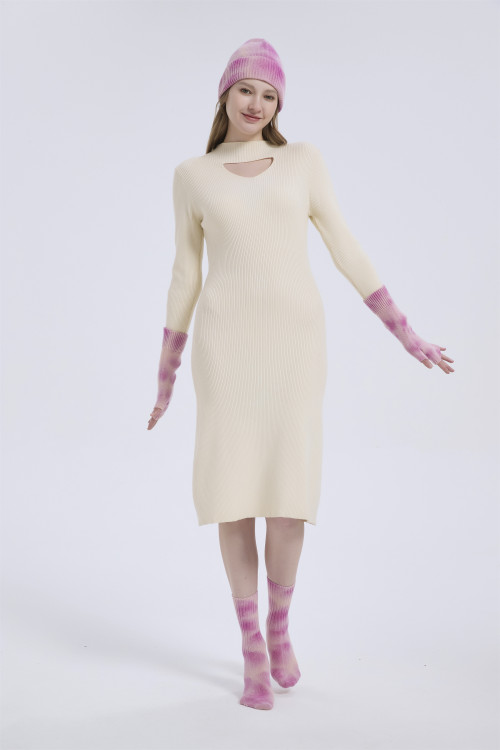 Supply Luxury Cashmere Tie-dye Accessories Tie-dye Beanie Tie-dye Gloves And Tie-dye Socks Set From China