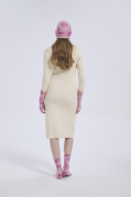 Supply Luxury Cashmere Tie-dye Accessories Tie-dye Beanie Tie-dye Gloves And Tie-dye Socks Set From China