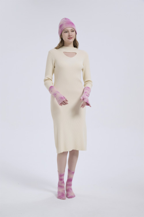 Supply Luxury Cashmere Tie-dye Accessories Tie-dye Beanie Tie-dye Gloves And Tie-dye Socks Set From China