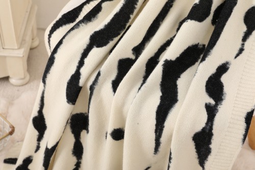 Custom Digital Print Cashmere Knit Blanket Digital Printing Cashmere Knitted Blanket From China