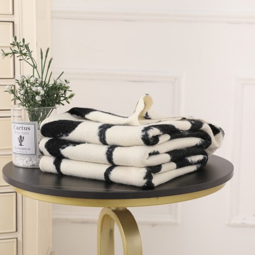 Custom Digital Print Cashmere Knit Blanket Digital Printing Cashmere Knitted Blanket From China