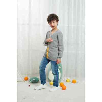 Wholesale Toddler Kids V-Neck Cardigan Kids Button Up Long Sleeve Knitted Homewear for Kids
