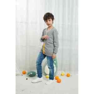Wholesale Toddler Kids V-Neck Cardigan Kids Button Up Long Sleeve Knitted Homewear for Kids