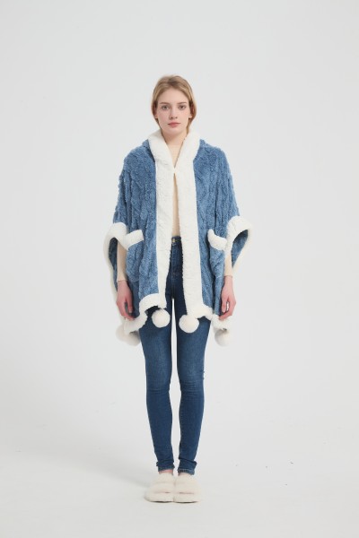 OEM Knitted Fabric Wearable Blanket Wholesale Soft Flannel Fabric Wearable Hooded Blanket From China