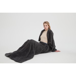 China Factory Home Knitted Hooded Blanket Wholesale Flannel Fabric Hooded Blanket