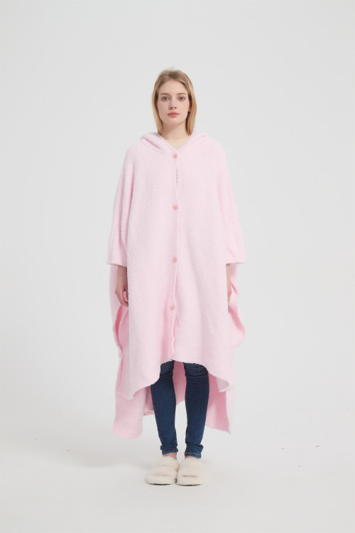 Manufacturer of Knit Hooded Wearable Blanket Hight Quality Knitted Hooded Blanket supplier From China