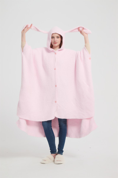 Manufacturer of Knit Hooded Wearable Blanket Hight Quality Knitted Hooded Blanket supplier From China