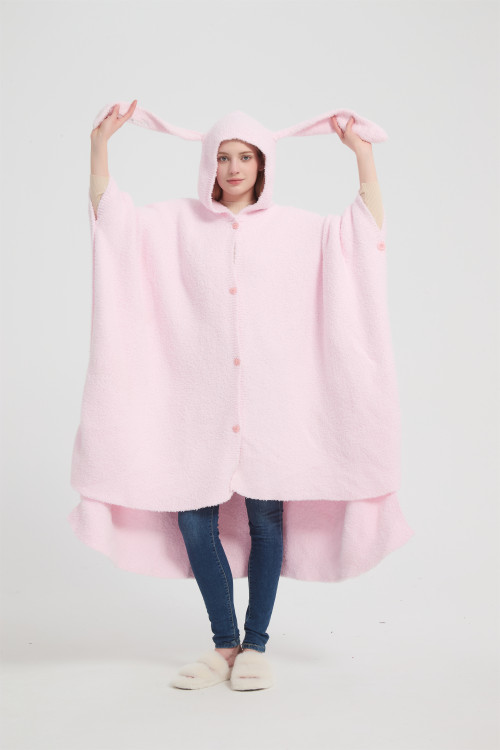 Manufacturer of Knit Hooded Wearable Blanket Hight Quality Knitted Hooded Blanket supplier From China