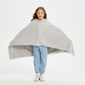 Supplier of Kids Knitted Hooded Wearable Blanket Kids Knit Hooded Blanket From Chinese Factory