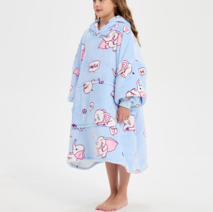 Hot Sale Super Comfortable Kids Knitt Hooded Blanket Kids Knitted Hooded Wearable Blanket From Chinese Factory