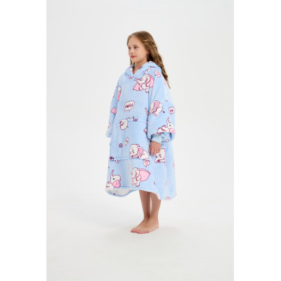 Hot Sale Super Comfortable Fabric Kids Hooded Blanket Kids Hooded Wearable Blanket From Chinese Factory