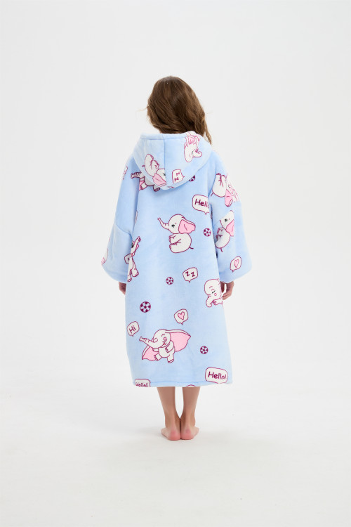 Hot Sale Super Comfortable Kids Knitt Hooded Blanket Kids Knitted Hooded Wearable Blanket From Chinese Factory