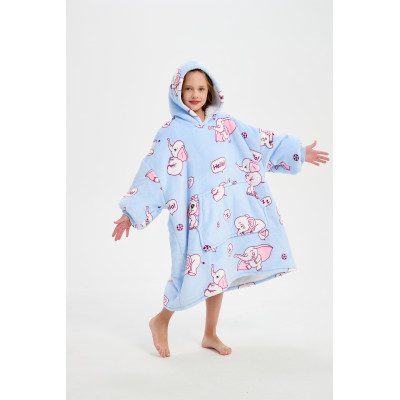 Hot Sale Super Comfortable Fabric Kids Hooded Blanket Kids Hooded Wearable Blanket From China
