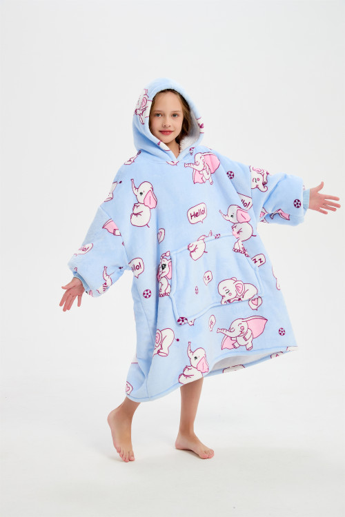 Hot Sale Super Comfortable Kids Knitt Hooded Blanket Kids Knitted Hooded Wearable Blanket From Chinese Factory