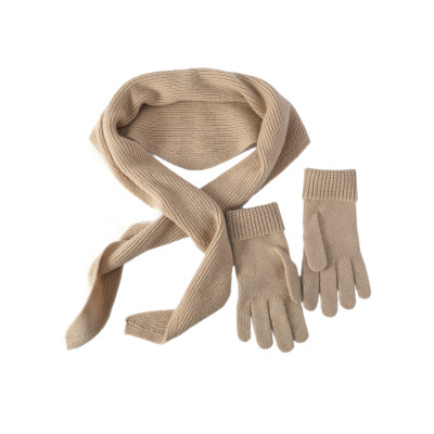 Wholesale of 100% Merino Wool Triangle Scarf And Gloves Set Ultra-soft Merino Wool Scarf And Gloves Set