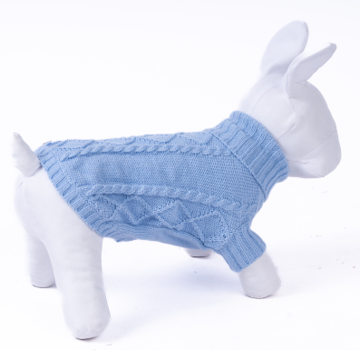 Small Dog Pullover Sweater Cold Weather Cable Knitwear Classic Turtleneck Thick Warm Clothes for Chihuahua Bulldog Dachshund Pug Yorkie