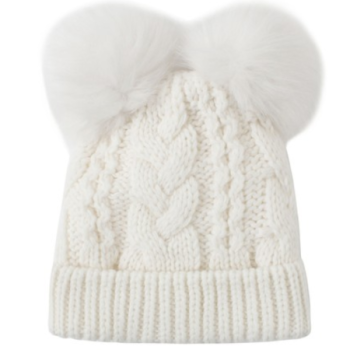 Wholesale Gril's Solid Colour Pompom Ears Pure Cashmere Beanie Hat for Fall Winter China vendor