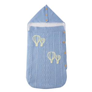 Hot Sale 100% Cotton Hand Embroider Bbay Knitted Swaddle For Newborns Embroidered Knitted Swaddle
