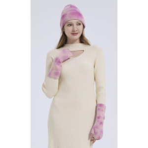 Supply Luxury Cashmere Tie-dye Accessories Tie-dye Beanie Tie-dye Gloves And Tie-dye Socks Set From China