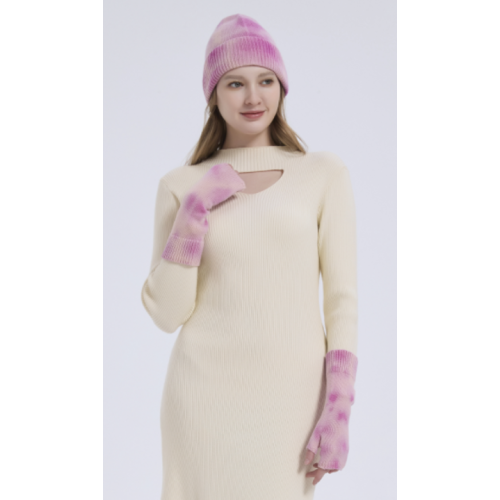 Supply Luxury Cashmere Tie-dye Accessories Tie-dye Beanie Tie-dye Gloves And Tie-dye Socks Set From China