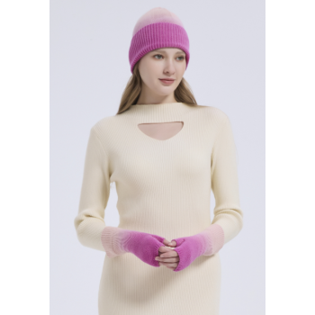 Supply Fashion Wool And Cashmere Dip-dye Accessories Dip-dye Beanie Dip-dye Gloves And Dip-dye Socks Set From China