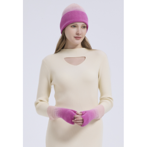 Supply Fashion Cashmere Dip-dye Accessories Dip-dye Beanie Dip-dye Gloves And Dip-dye Socks Set From China