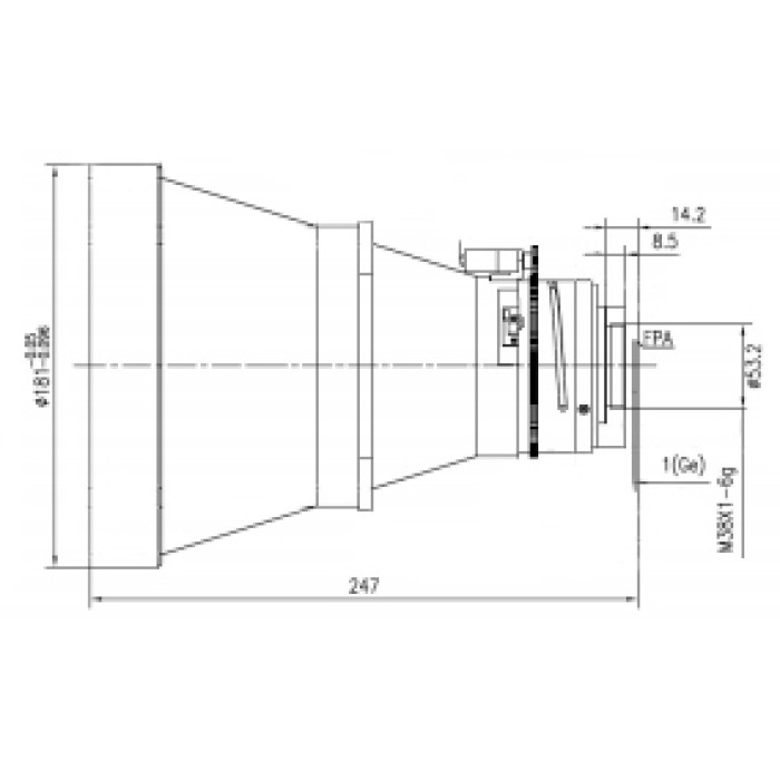 Uncooled Camera Motorized Focus LWIR Lens 200mm f/1.2
