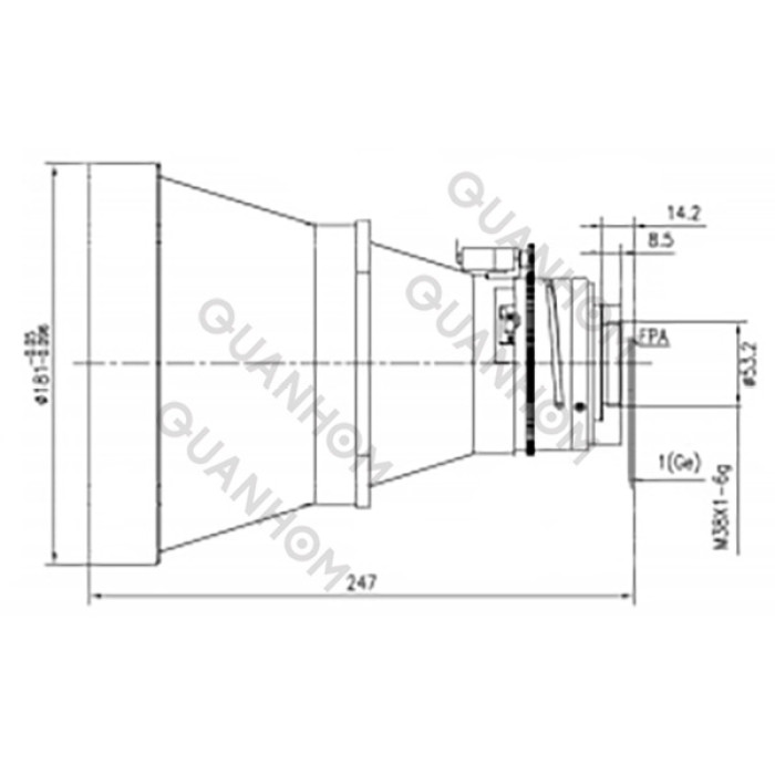 Uncooled Camera Motorized Focus LWIR Lens 200mm f/1.2