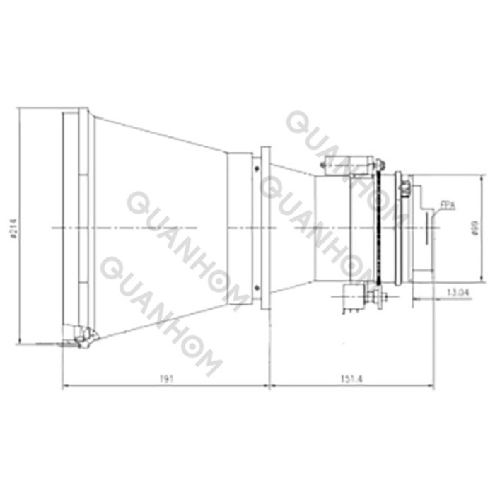 Uncooled Camera Motorized Focus LWIR Lens 260mm f/1.3