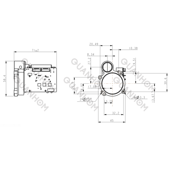 جهاز قياس المدى بالليزر ≥70.5×60×46 مم/ ≥120 جم LRF G1535 06