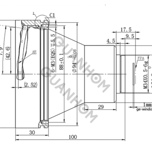 Fixed Athermalized LWIR Lens 100mm f/1.2 | AR External Coating