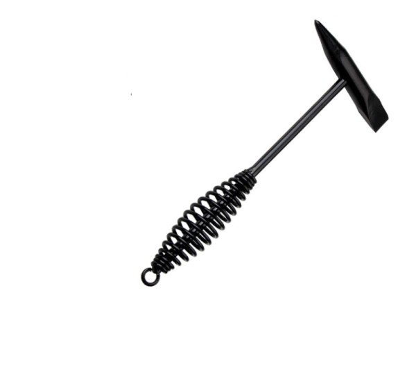 Spring handled welder chipping hammer, welding slag cleaning chipping hammer with pointed head and anti-vibration spring handle