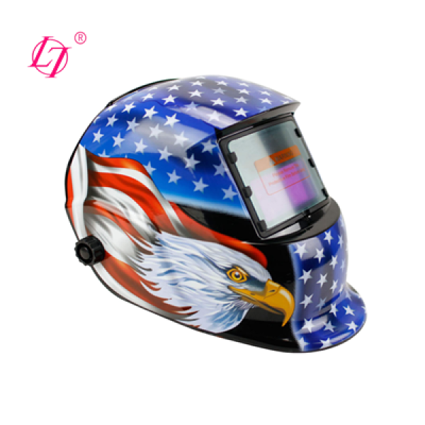 Solar Powered Welding Helmet Auto Darkening Hood with Adjustable Shade Range 4/9-13 for Mig Tig Arc Welder Mask (Blue Eagle)