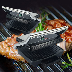 grilled steak pani sandwich machine smokeless meat bbq electric rotating grill