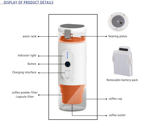 travel easy use instant mini electric moka portable espresso maker