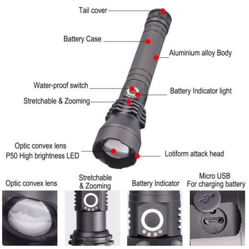 High power LED flashlight , high quality aluminium alloy LED flashlight is the choice of more users