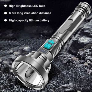 Super-brightness plastic LED flashlight for outdoor usage