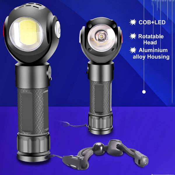 Rotatable head and super-brightness aluminium alloy LED flashlight for camping