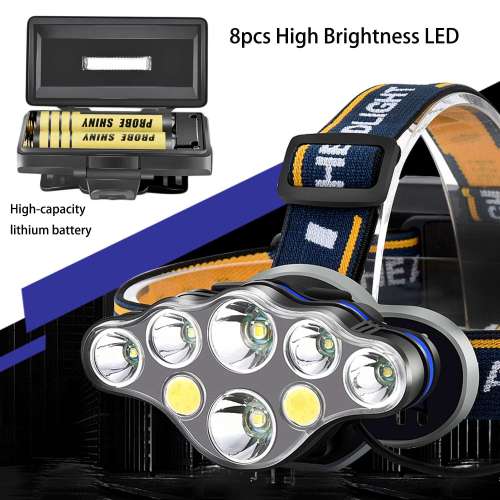 Linterna frontal LED de alta potencia, iluminación de larga distancia, para montañismo, pesca nocturna y exploración salvaje