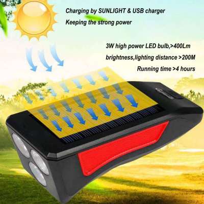 LED bicycle lights manufacturer, High brightness solar LED bicycle lights with loudspeaker for a wide range of uses