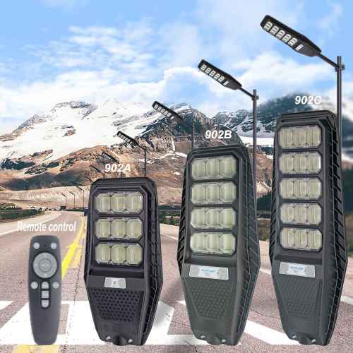 Farola solar de alta potencia y brillo con sensor y control remoto para una amplia gama de usos