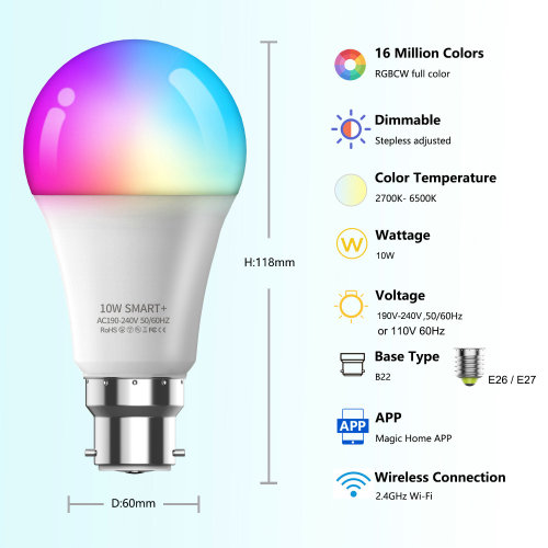 RGB LED Bulb manufacturer,Smart design,WIFI intelligent control & Full colors RGB LED Bulb make your life more funny