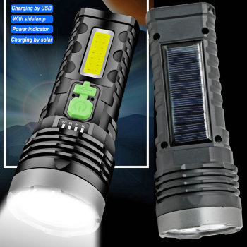 Solar flashlights manufacturer ,solar powered,smart plastic LED flashlight is a good assistant in your life.